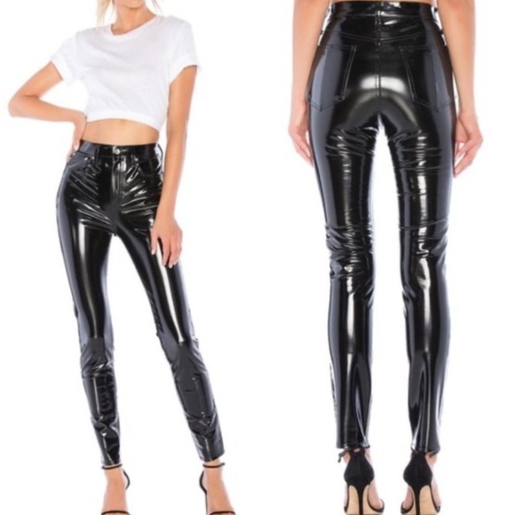 Rag & Bone High Rise Vinyl Patent Leather Skinny Pants - Picture 2 of 11